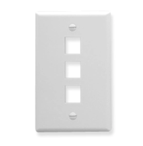 Cablesys ICC-IC107LF3WH Face Plate  Oversized  3-port  White