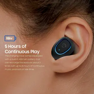 Amcrest ABH-31R-BLUE Bluetooth Wireless Earbuds