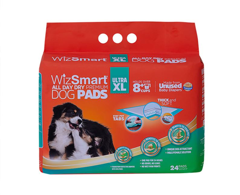 Petix 1012240-4 Wizsmart All Day Dry Dog Pads Ultra Xl 24 Count 4 Pack