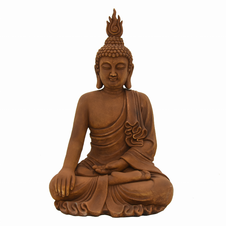 Plutus PBTH92561 Buddha Figurine In Brown Resin