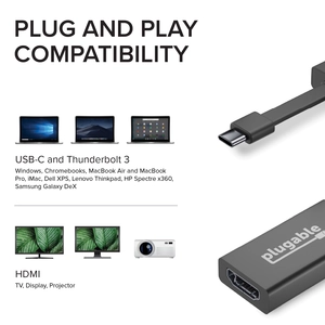 Plugable USBC-THDMI Plugable Usb C To Hdmi Adapter 4k 30hz