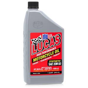 Lucasoil DIX X10702 Lucas Oil Synthetic Sae 20w-50 Motorcycle With Mol