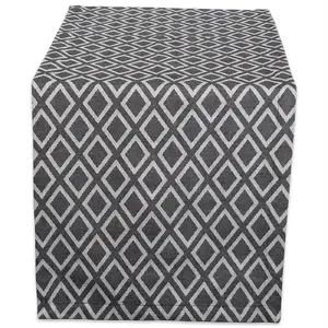 Dii CAMZ38707S Black And White Diamond Pattern Table Runner - 108 Inch