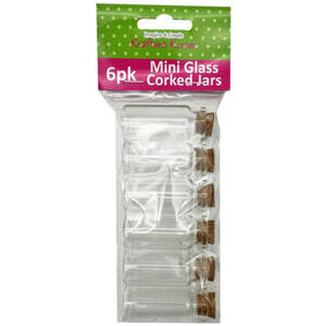Bulk HP260 6 Piece Mini Glass Corked Jars
