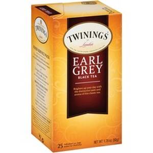 R TWG 09183 Twinings Earl Grey Black Tea Bag - 25 Cup - 25  Box