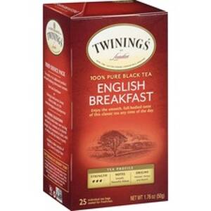 R TWG 09181 Twinings English Breakfast Black Tea Bag - 25 Cup - 25  Bo
