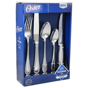 Oster 82965.20 20 Piece Stainless Steel Flatware And Steak Knife Set
