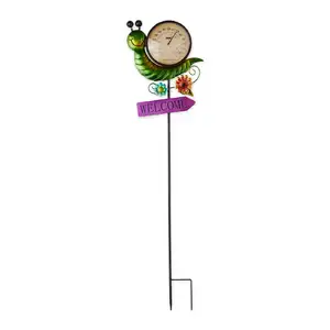 Accent 4506867 Metal Thermometer Garden Stake - Snail