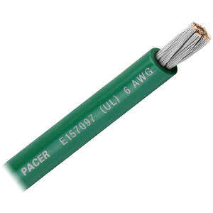 Pacer WUL6GN-FT Pacer Green 6 Awg Battery Cable - Sold By The Foot