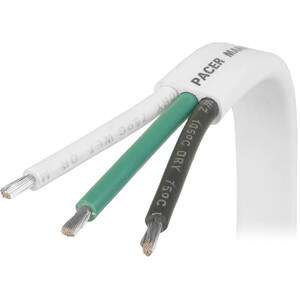 Pacer W14/3-FT Pacer White Triplex Cable - 143 Awg - Blackgreenwhite -