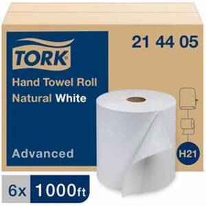 Essity TRK 214405 Tork Hand Towel Roll, White, Advanced, H21, Disposab