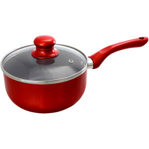 Better SP4 2 Quart Ceramic Coated Saucepan In Red With Glass Lid