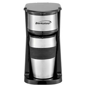 Brentwood TS-113BK Portable Single Serve Coffee Maker With 14oz Travel