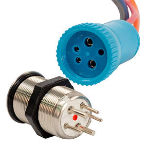 Bluewater 9059-3113-1 22mm Push Button Switch - Offonon Contact - Blue