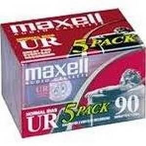 Maxell 108562 Cassette, Ur90-5pk, 90 Minute, 5pk, Brick Packs