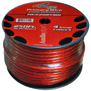 Nippon PW4RD Power Wire Audiopipe 4ga 250' Red