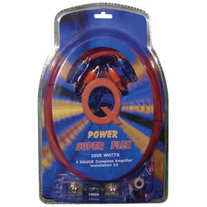 Qpower 4GAMPKITSFLEX 4 Gauge Amp Kit Super Flex
