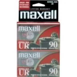 Maxell 108527 Ur-90  Blank Audio Cassette Tape 2pk, Flat Packs