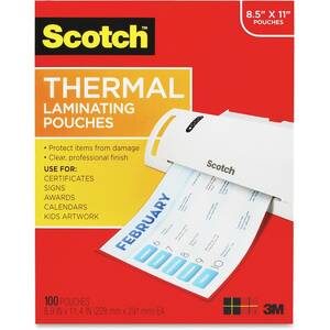 3m TP3854-100 Scotch Thermal Laminating Pouches - Sheet Size Supported