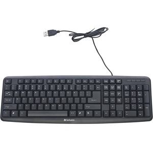 Verbatim 99201 Slimline Corded Usb Keyboard - Black - Cable Connectivi