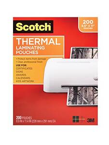 3m TP3854-200 Thermal Pouches, Letter Size,3 Mil Thick