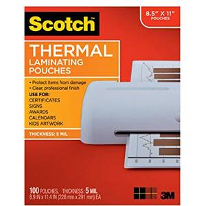 3m TP5854-100 Scotch Thermal Laminating Pouches - Sheet Size Supported