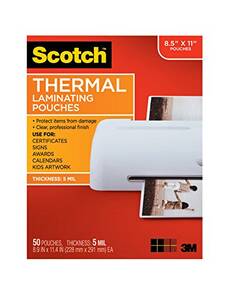 3m TP5854-50 Scotch Thermal Laminating Pouches - Laminating Pouchsheet