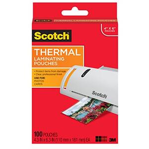 3m TP5900-100 Thermal Pouches  4 In X 6 In 100pk