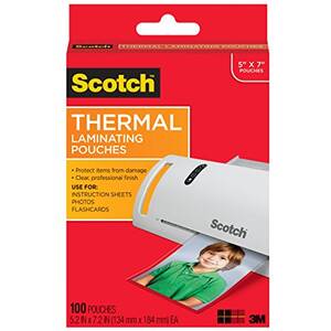 3m TP5903-100 Thermal Pouches  5 In X 7 In 100pk