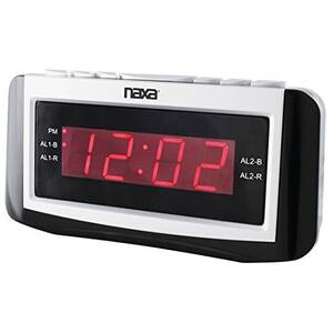 Naxa NRC-171 Naxa Pll Digital Alarm Clock With Amfm Radio, Snooze  Lar