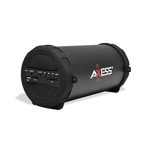 Axess SPBT1041BK Portable Thunder Sonic Bluetooth Cylinder Loud Speake