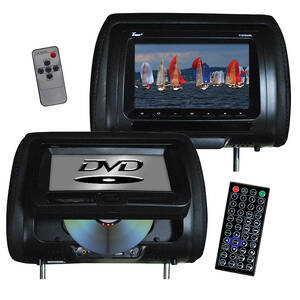 Tview T737DVPLBK 7quot; In Headrest Monitor With Dvd Player Built In S