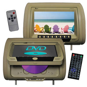Tview T939DVPLTAN 9 Headrest Monitor With Dvd Player Sold In Pairs Tan