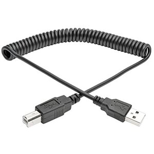 Tripp U022-010-COIL 10ft Hi-speed Usb 2.0 To Usb B Cable Coiled Usb A-