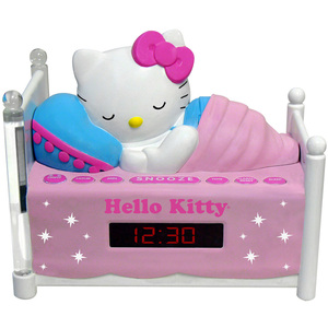 Hello KT2052A Sleeping Kitty Alarm Clock Radio With Night Light