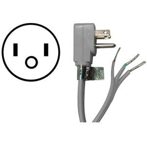 Certified 15-0348 (r) 15-0348 15-amp 90deg -plug Appliance Power Cord,