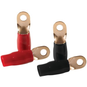 Db RT4 4gauge 516 Ring Terminals 4 Pk Gold Plated 2 Red  2 Black