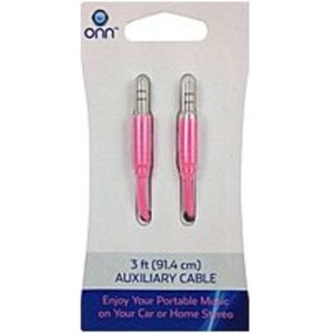 Onn ONA13WI508 3 Feet Auxiliary Cable - Pink