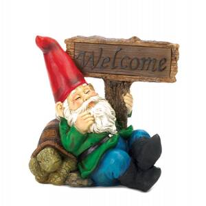 Summerfield 10015673 Welcome Gnome Solar Light Statue