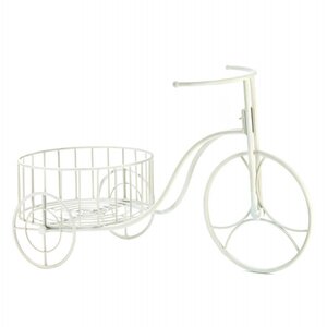 Summerfield 10015694 White Metal Tricycle Planter
