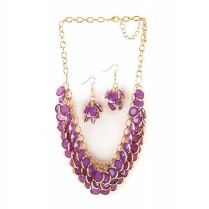 Breezy 10016113 Radiant Orchid Fish Scale Necklace And Jewelry Set