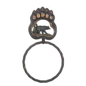 Accent 10016199 Black Bear Paw Towel Ring