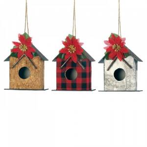 Christmas 10018111 Little Birdhouse Ornament Set