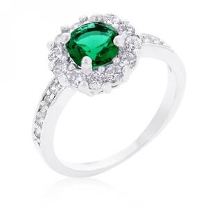 Icon J10108 Bella Birthstone Engagement Ring In Green (size: 09) R0834