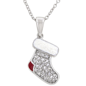 Icon J4761 Red And White Stocking Pendant P11365r-v01