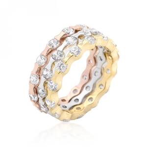Icon J9241 Tri-tone Stackable Rings (size: 10) R08276t-c01-10
