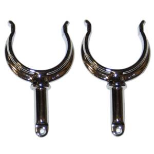 Perko 1262DP0CHR Ribbed Type Rowlock Horns - Chrome Plated Zinc - Pair