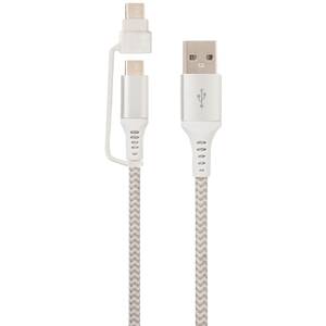 Helix RA49494 Usb-a To Usb-c Cable With Micro Usb Adapter44; 10ft (whi