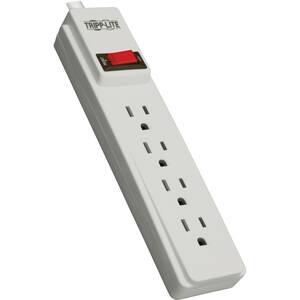 Tripp PS410 , Power Strip, 4 Outlet, 120v, 10ft Cord 5-15r, White