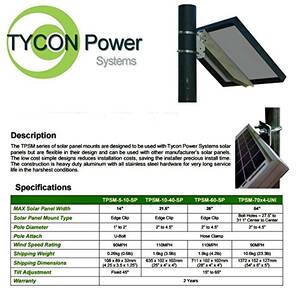 Tycon TPSM-30-80-SP Mount For 30w To 80w Panels